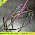 High Visibility Stretch Rainbow reflective piping for sport garment